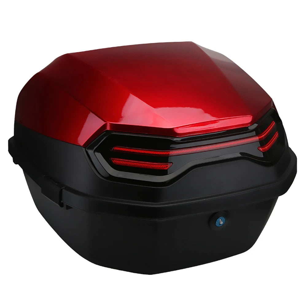 Top Case Moto Grande Capacité - Antivol à Clé & Feux Arrière
