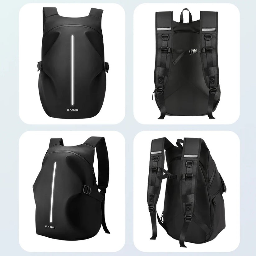 Sac à Dos Moto Étanche - Bande Réfléchissante & Porte-Casque