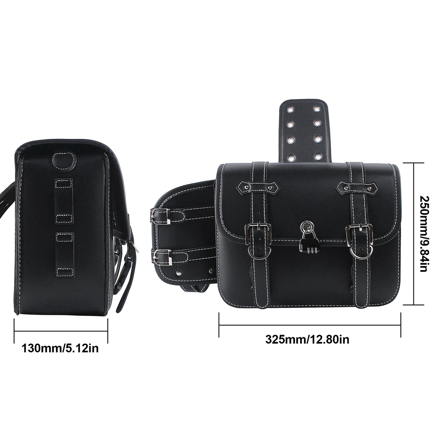 Sacoches Cavalières Moto Vintage – Cuir Synthétique & Serrure Sécurisée