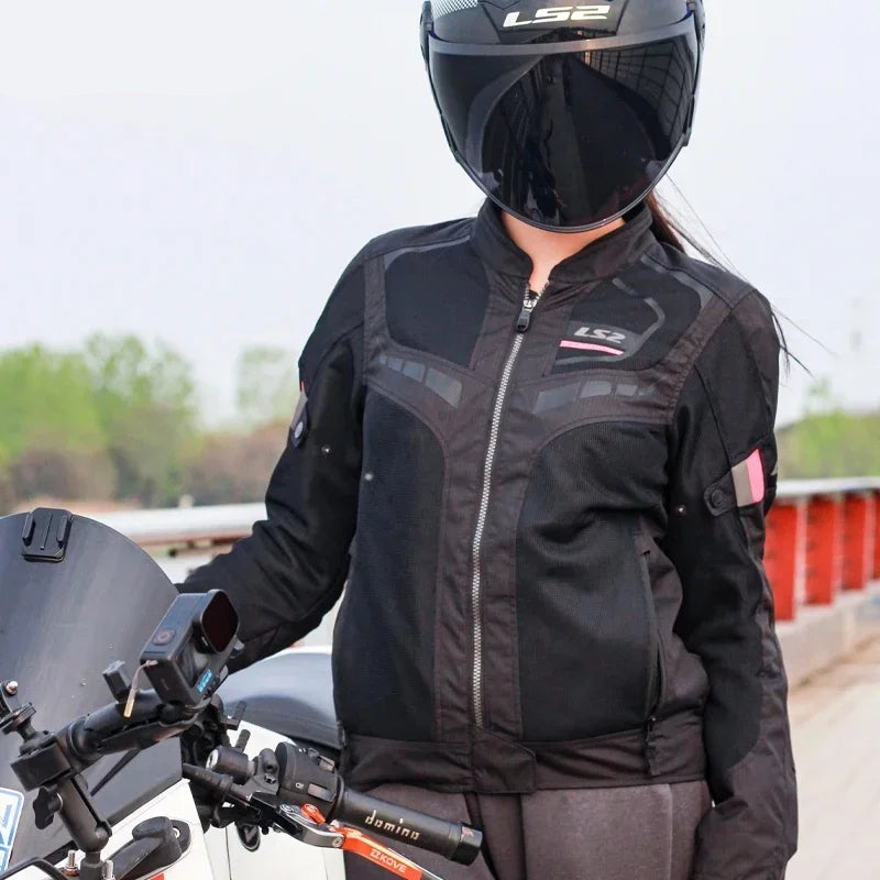 Veste Moto Femme 4 Saisons – Protections Amovibles