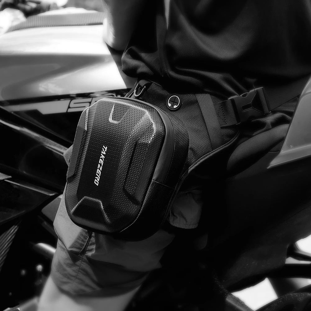 Sacoche de Jambe Moto Rigide – Étanche, Compact & Réfléchissant