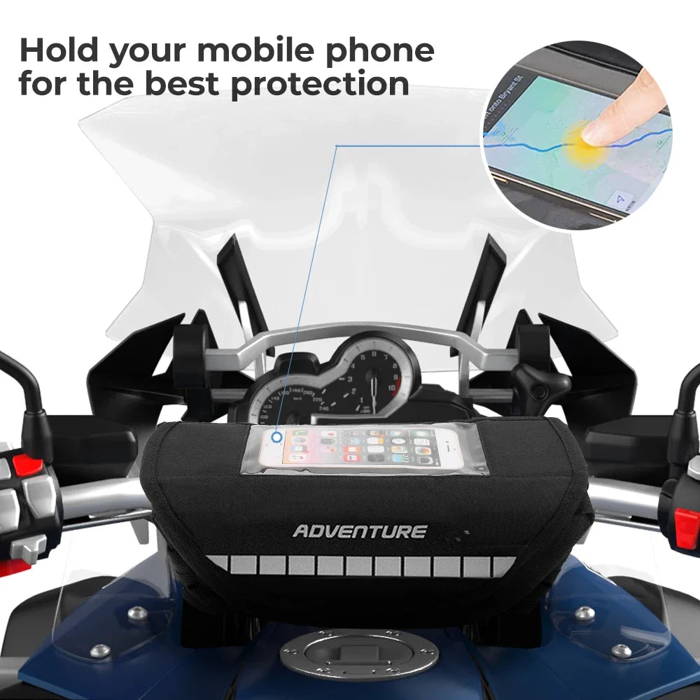 Sacoche de Guidon Moto avec Support Smartphone – Navigation & Rangement Essentiel