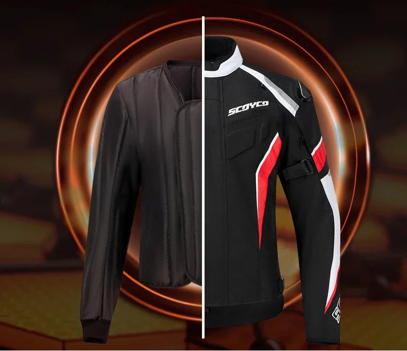 Veste Moto Homme Mi-Saison – Doublure Thermique & Protections Amovibles