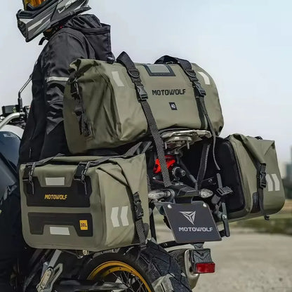 Sacoches Cavalières Moto 60L - Bandes Réfléchissantes
