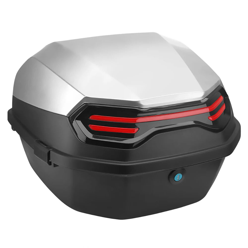 Top Case Moto Grande Capacité - Antivol à Clé & Feux Arrière
