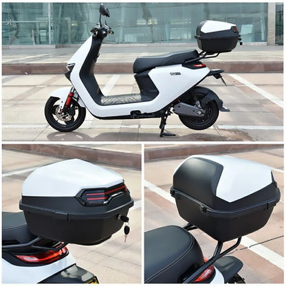 Top Case Moto Grande Capacité - Antivol à Clé & Feux Arrière