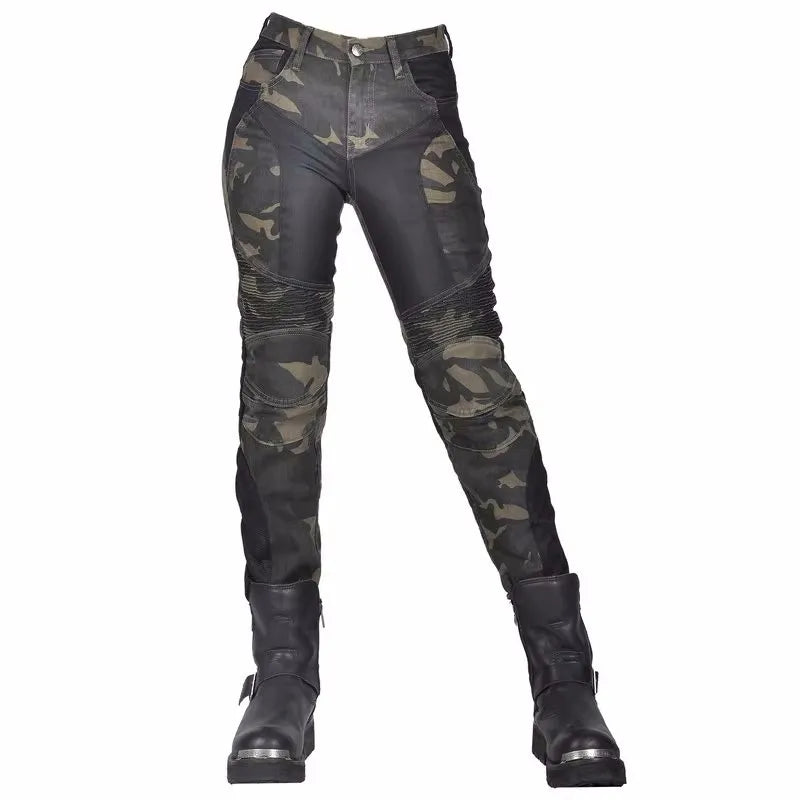 Pantalon Moto Femme Renforcé – Style Urbain & Protections Amovibles