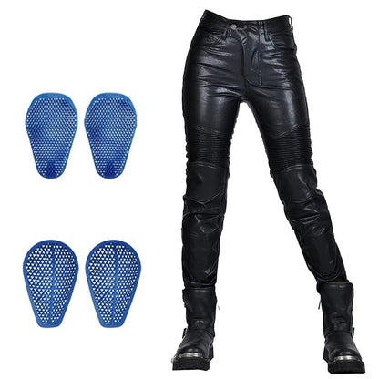Pantalon Moto Femme Slim Style Cuir – Confort & Protections Amovibles