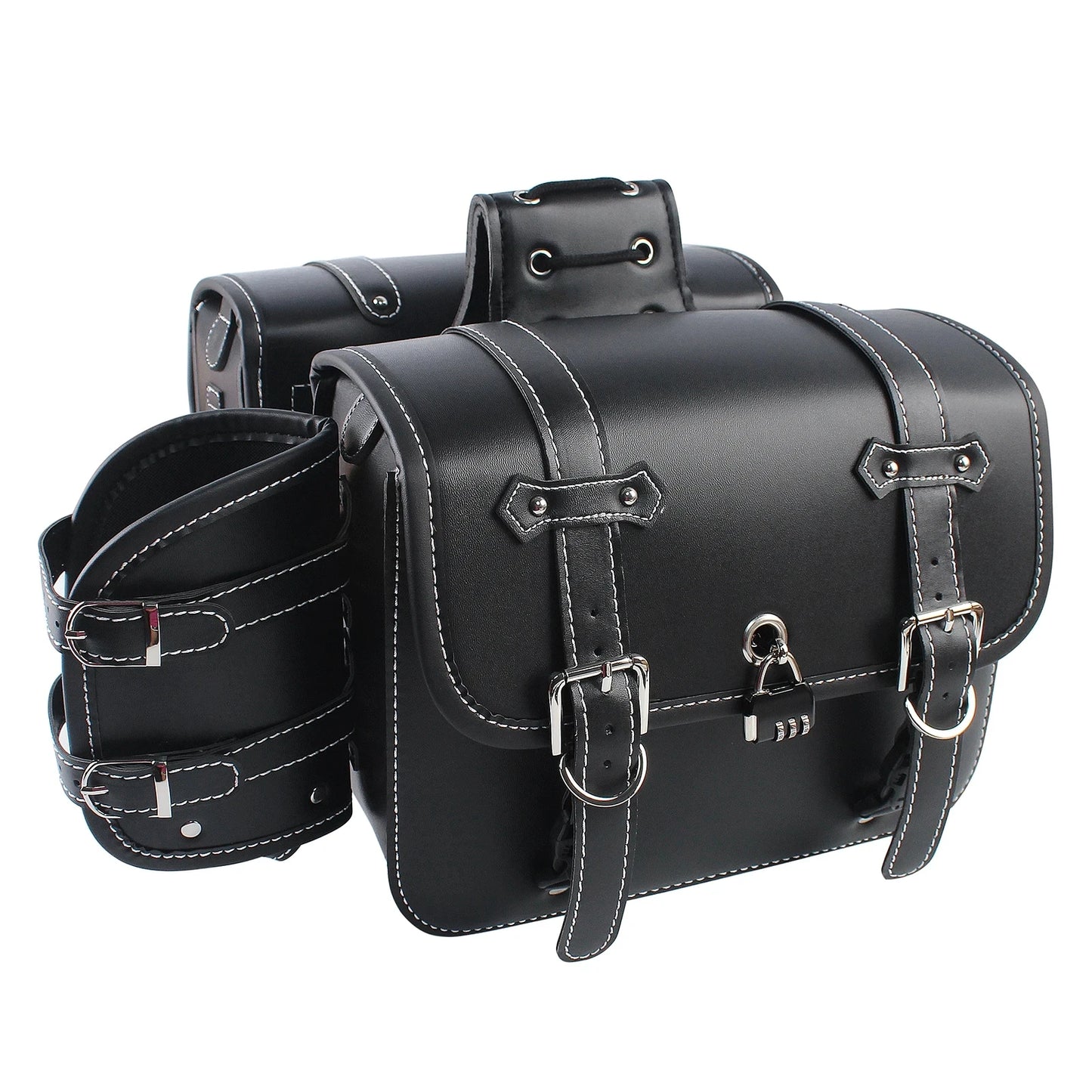 Sacoches Cavalières Moto Vintage – Cuir Synthétique & Serrure Sécurisée