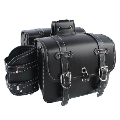 Sacoches Cavalières Moto Vintage – Cuir Synthétique & Serrure Sécurisée