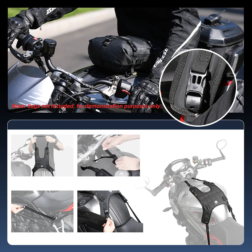 Sacoche de Réservoir Moto Étanche 10L – Fixation Rapide & Transport Modulable