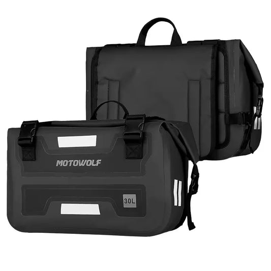 Sacoches Cavalières Moto 60L - Bandes Réfléchissantes