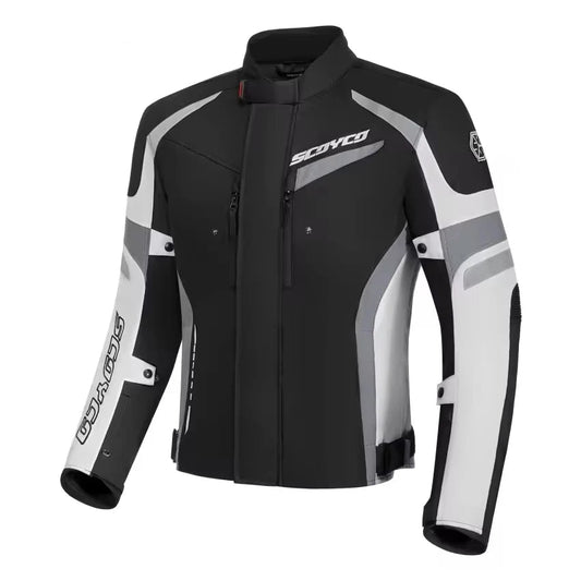 Veste Moto Homme Mi-Saison – Doublure Thermique & Protections Amovibles