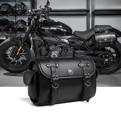 Sacoche Cavalière Moto Vintage - Grande Capacité & Poches Latérales