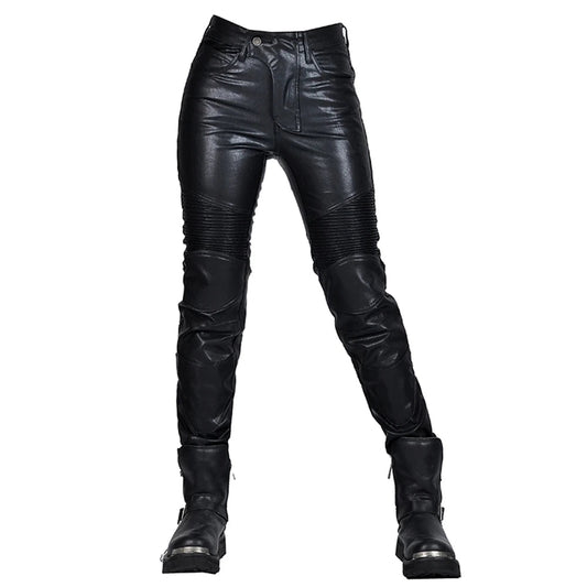 Pantalon Moto Femme Slim Style Cuir – Confort & Protections Amovibles