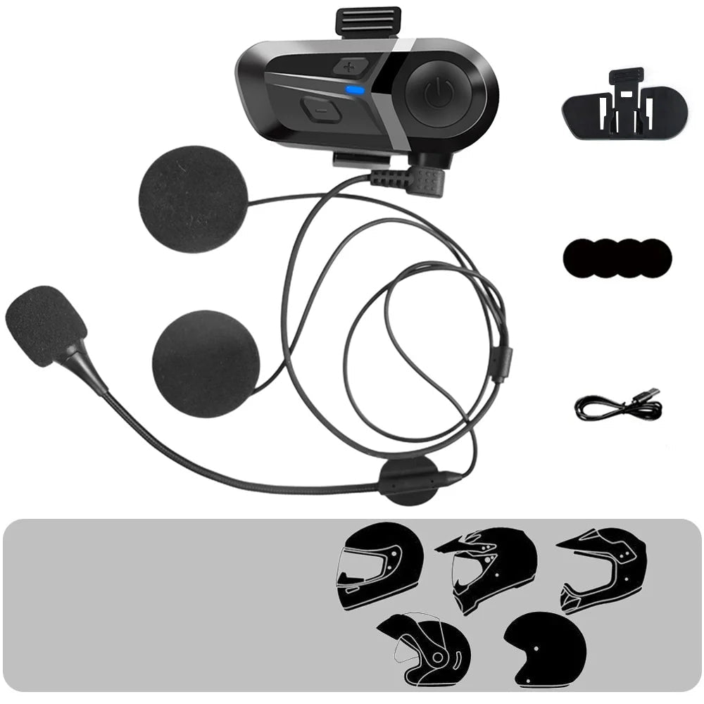 Intercom Moto Bluetooth Universel – Audio HD & Appels Mains Libres