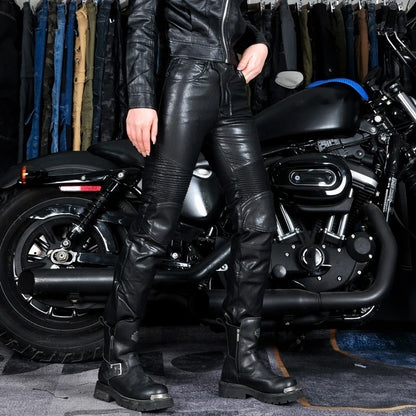 Pantalon Moto Femme Slim Style Cuir – Confort & Protections Amovibles