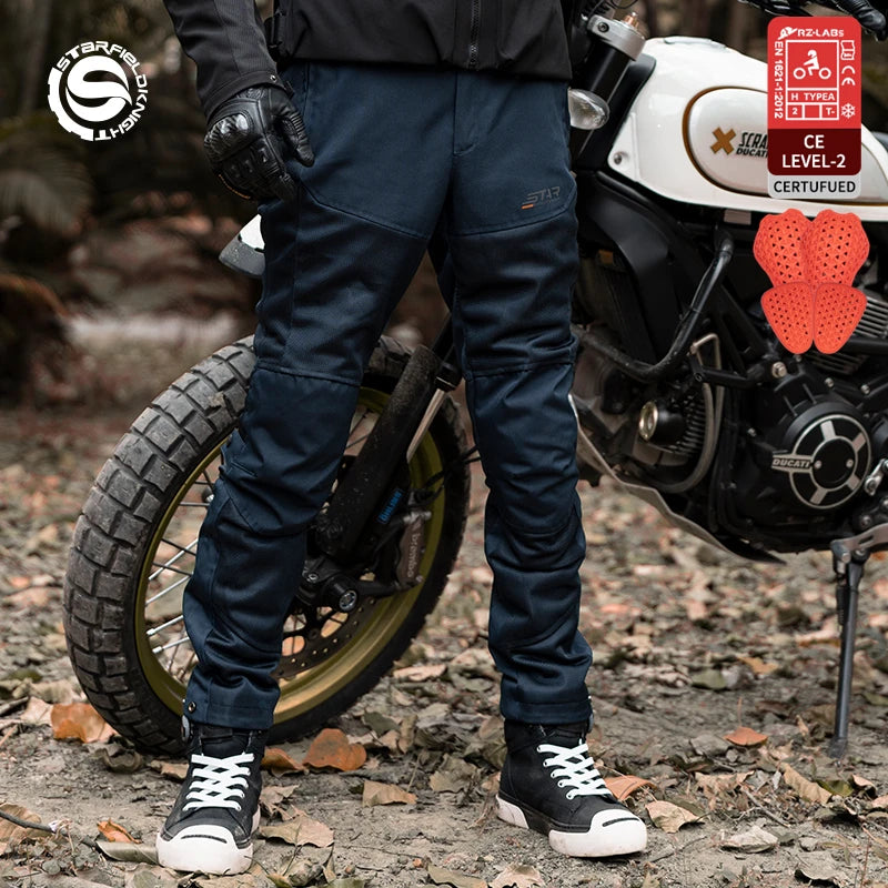 Pantalon Moto Homme Respirant – Protections Incluses & Confort Renforcé