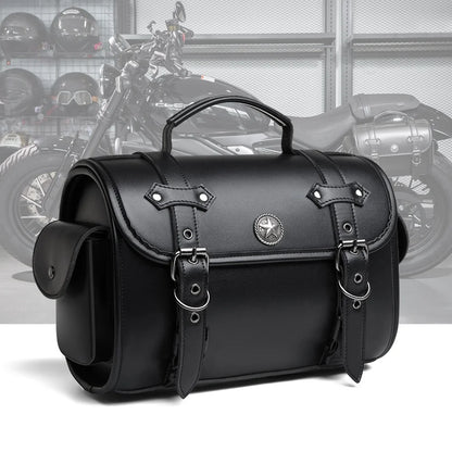 Sacoche Cavalière Moto Vintage - Grande Capacité & Poches Latérales