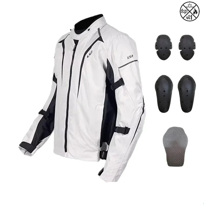 Veste Moto Homme Imperméable – Doublure Amovible & Protections Incluses