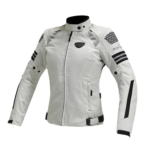 Veste Moto Femme 4 Saisons – Coupe Ajustée & Protections Amovibles Incluses