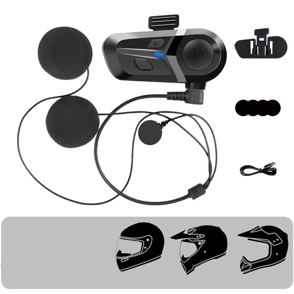 Intercom Moto Bluetooth Universel – Audio HD & Appels Mains Libres