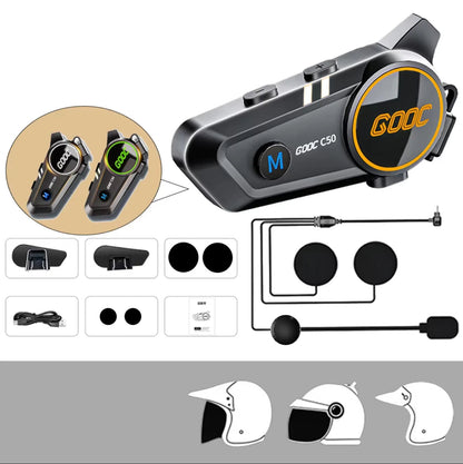 Intercom Moto Bluetooth - Audio HD & Réduction de Bruit