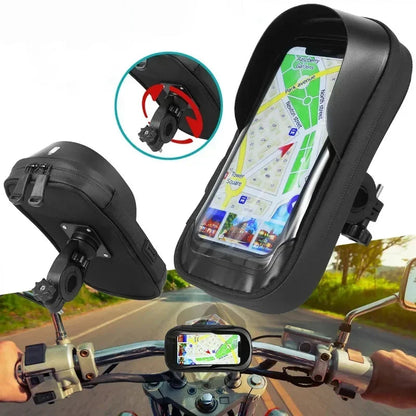 Support Smartphone Moto Étanche – Rotation 360° & Rangement Intégré
