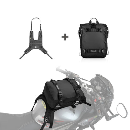 Sacoche de Réservoir Moto Étanche 10L – Fixation Rapide & Transport Modulable