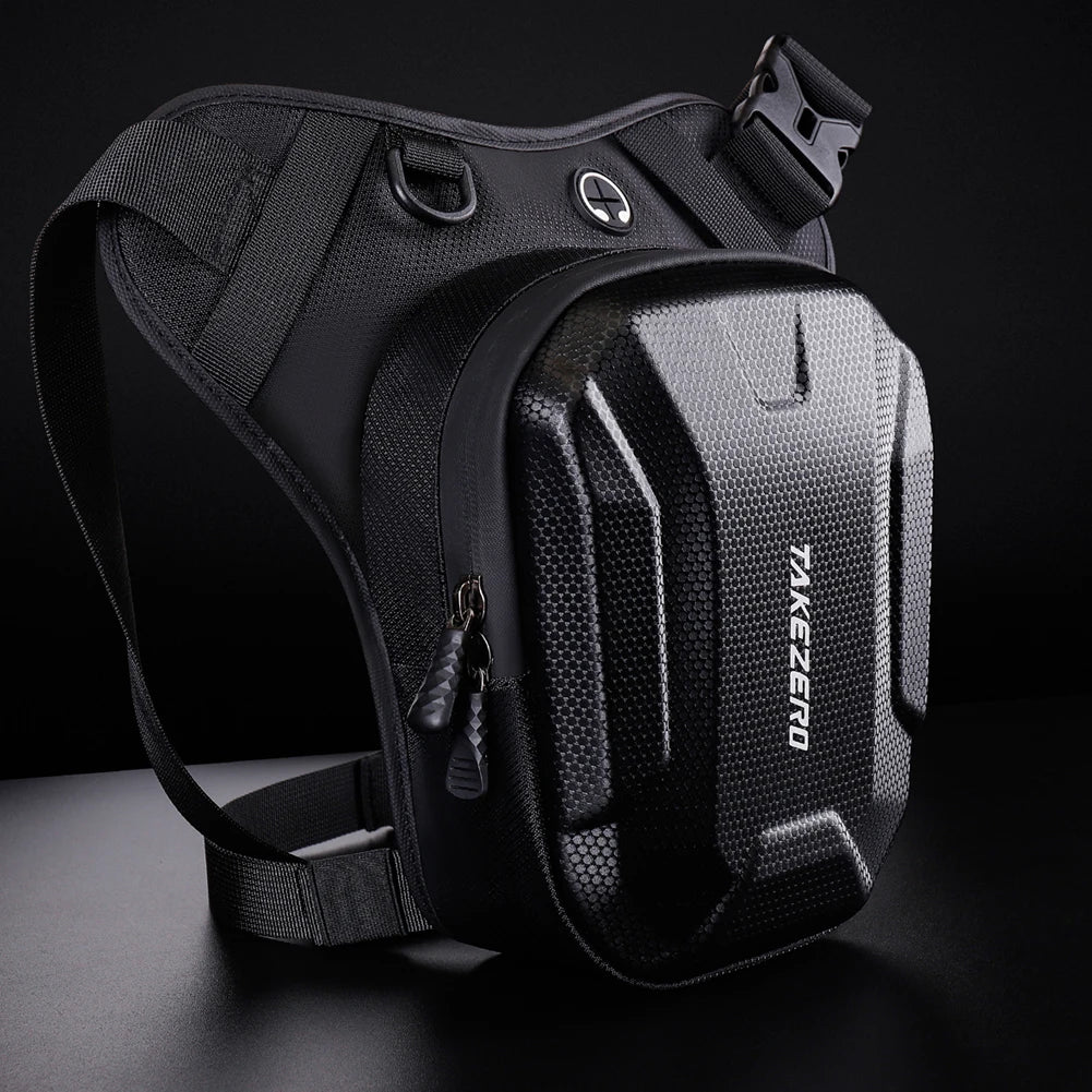 Sacoche de Jambe Moto Rigide – Étanche, Compact & Réfléchissant