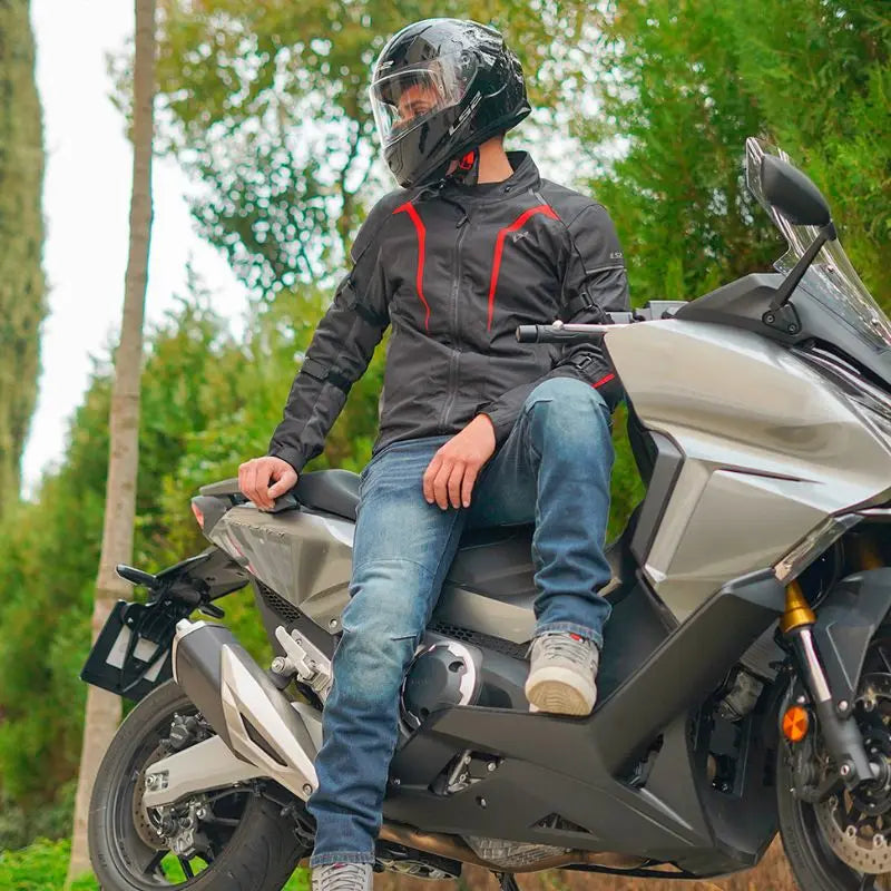 Veste Moto Homme Imperméable – Doublure Amovible & Protections Incluses