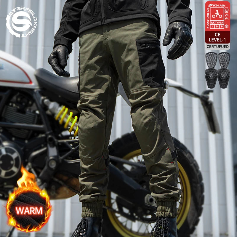Pantalon Moto Homme Coupe-Vent & Imperméable – Doublure Chaude