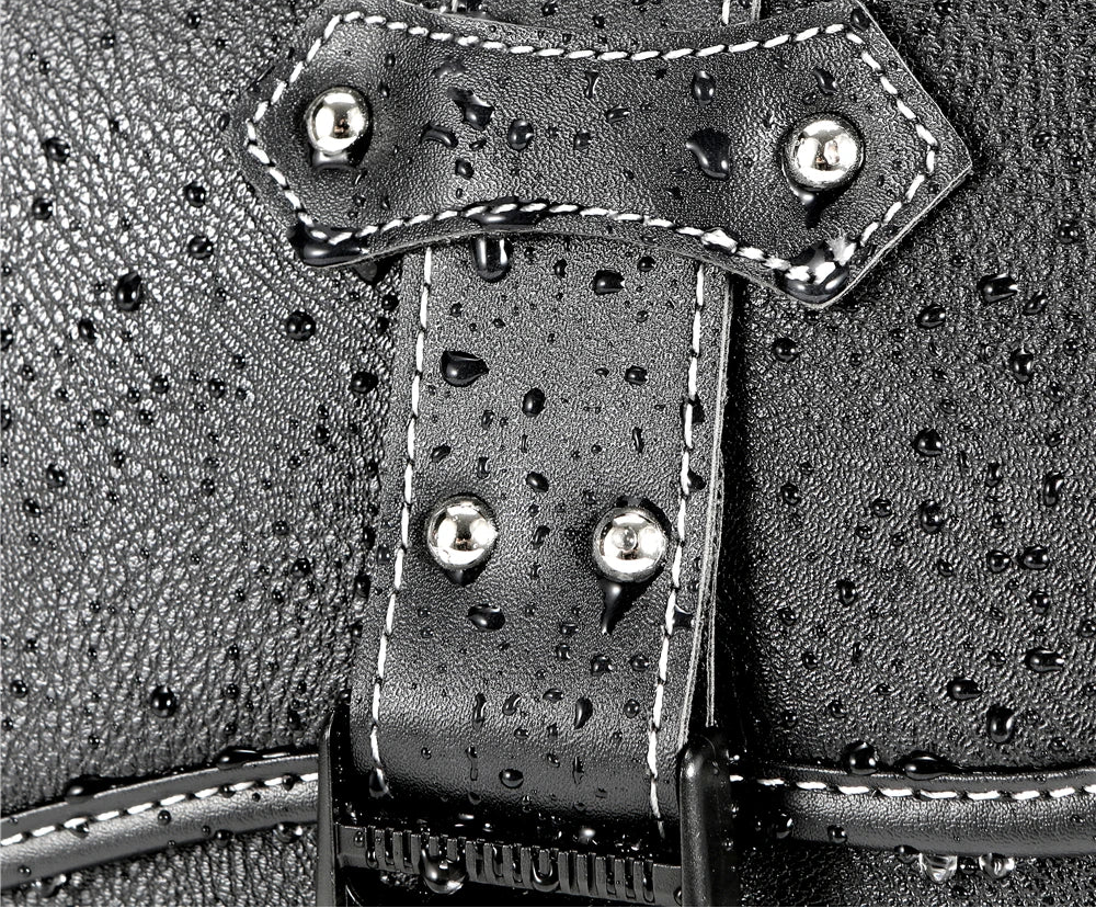 Sacoche Cavalière Moto en Similicuir - Grande Capacité & Fixation Universelle