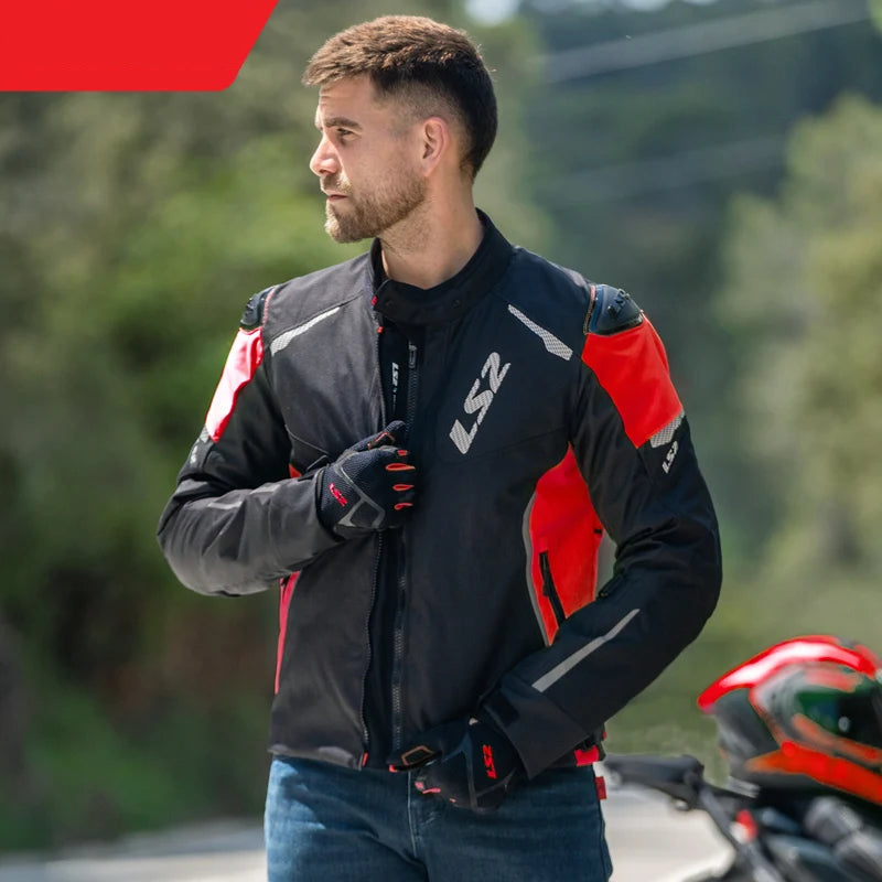 Veste Moto Homme Imperméable Toutes Saisons – Doublure Chaude Amovible & Protections Incluses