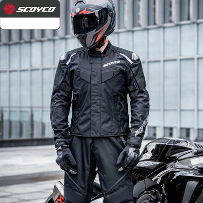 Veste Moto Homme Mi-Saison – Doublure Thermique & Protections Amovibles