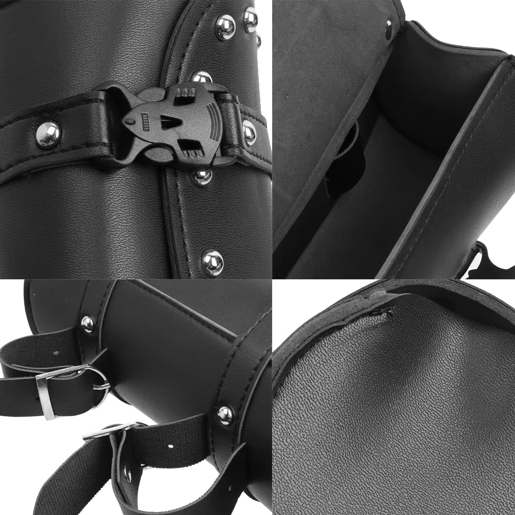 Sacoche de Guidon Moto en Simili Cuir – Compacte & Accès Rapide